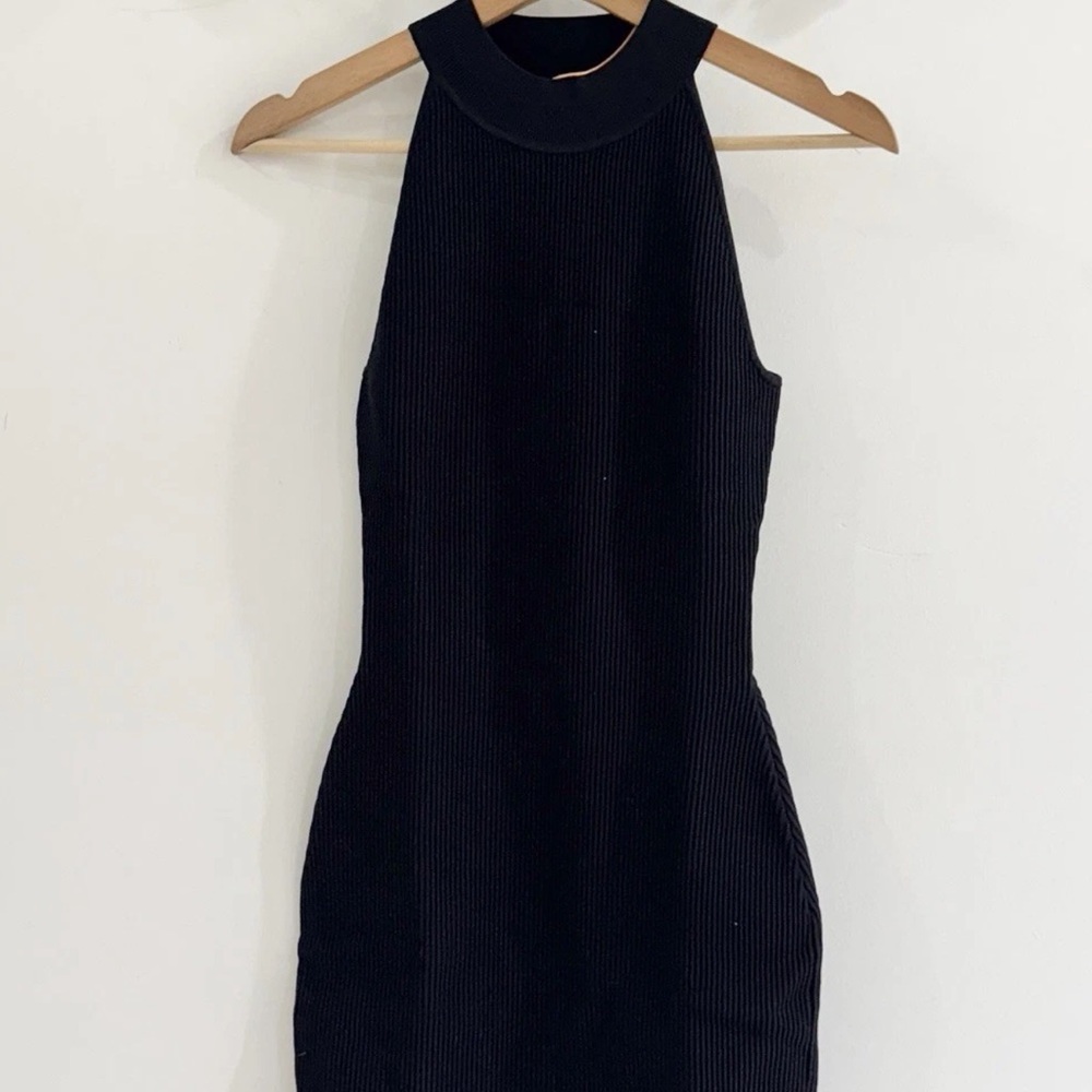 Quince Black Halter Mini Dress